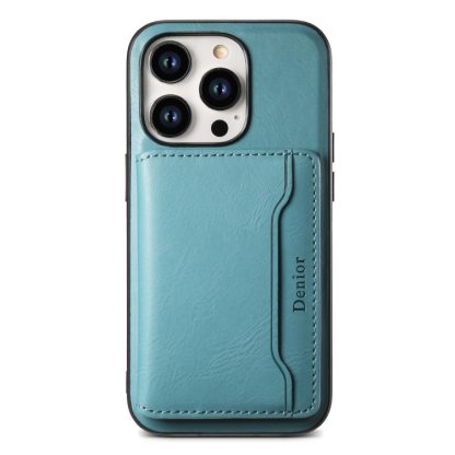 For iPhone 14 Pro Max Denior Cowhide Texture Leather MagSafe Detachable Wallet Phone Case(Blue) - Image 3