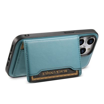 For iPhone 14 Pro Max Denior Cowhide Texture Leather MagSafe Detachable Wallet Phone Case(Blue) - Image 4