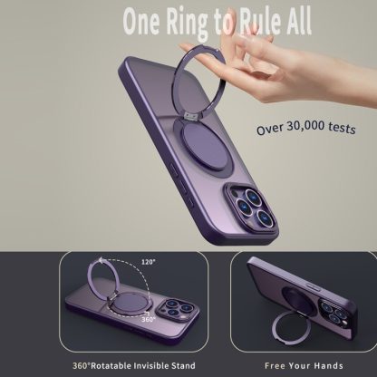 For iPhone 14 Pro 360-degree Rotating MagSafe Magnetic Holder Phone Case(Purple) - Image 4