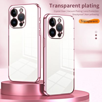 For iPhone 14 Pro Transparent Plating Fine Hole Phone Case(Transparent) - Image 2