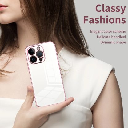 For iPhone 14 Pro Transparent Plating Fine Hole Phone Case(Transparent) - Image 3