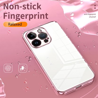 For iPhone 14 Pro Transparent Plating Fine Hole Phone Case(Transparent) - Image 4