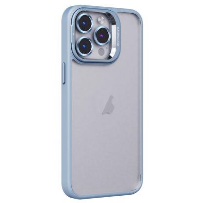 For iPhone 13 Pro Invisible Lens Holder PC + TPU Frosted Phone Case(Blue)