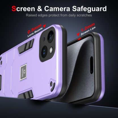 For iPhone 14 2 in 1 Shockproof Phone Case(Purple) - Image 2