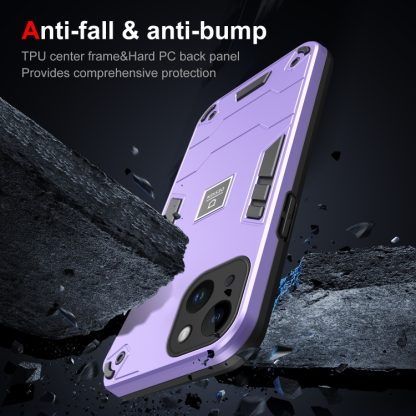 For iPhone 14 2 in 1 Shockproof Phone Case(Purple) - Image 3