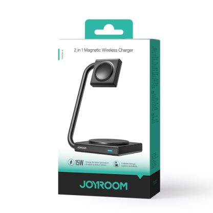 JOYROOM JR-WQN05 15W 2 in 1 Foldable Magnetic Wireless Charger(Black) - Image 4