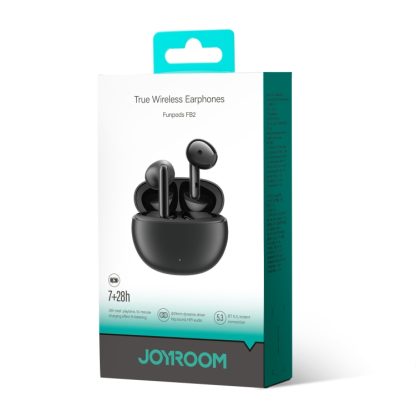 JOYROOM Funpods Series JR-FB2 Semi-In-Ear True Wireless Bluetooth Earbuds(Black) - Image 2