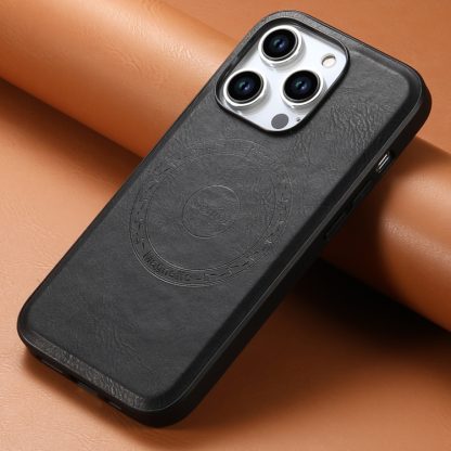 For iPhone 13 Pro Denior Cowhide Texture Leather MagSafe Phone Case(Black) - Image 2