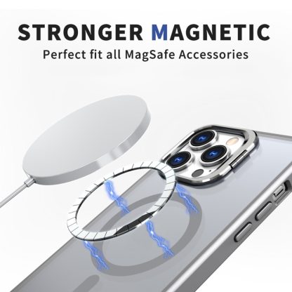 For iPhone 14 Pro Metal Invisible Camera Holder MagSafe Magnetic Phone Case(Grey) - Image 2