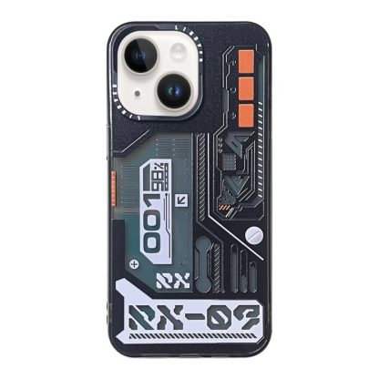 For iPhone 14 Mecha Circuit Board Pattern Phone Case(Black)