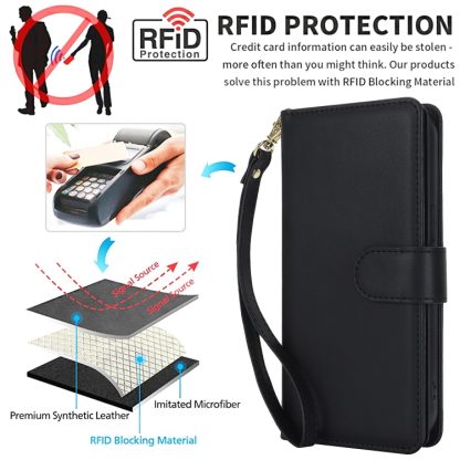 For iPhone 13 Pro Multi-Card Wallet RFID Leather Phone Case(Black) - Image 2