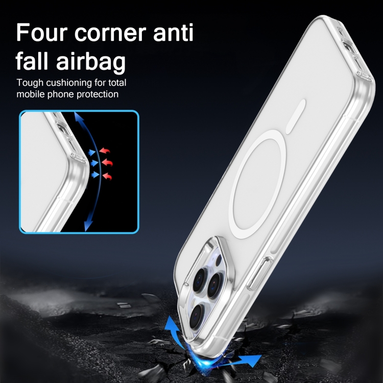 For iPhone 13 Pro Electroplated IMD Magsafe PC Hybrid TPU Phone Case(White) - Image 4