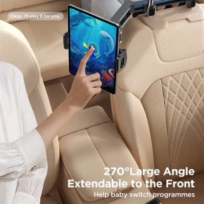 JOYROOM JR-ZS369 Car Headrest Phone & Tablet Holder(Metal Grey) - Image 3