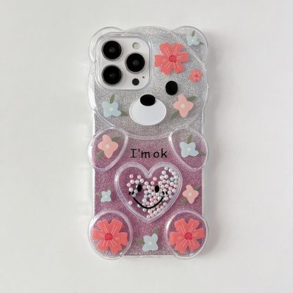 For iPhone 14 Bear Shaped Painted TPU Phone Case(Astronaut) - Image 3