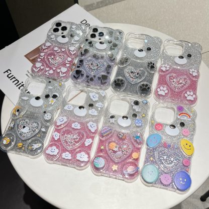 For iPhone 13 Pro Bear Shaped Painted TPU Phone Case(Cloud) - Image 2