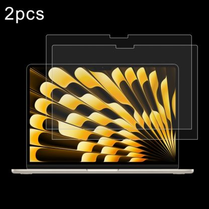 For Macbook Air 13 2024 2pcs 0.26mm 9H Surface Hardness Explosion-proof Tempered Glass Film