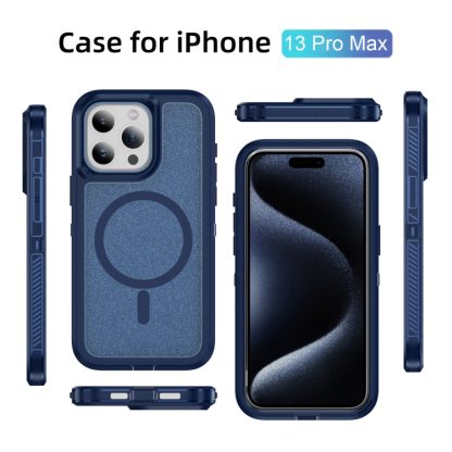 For iPhone 13 Pro Max Guard Magsafe Magnetic Ring Matte Phone Case(Royal Blue) - Image 2