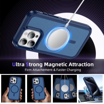 For iPhone 13 Pro Max Guard Magsafe Magnetic Ring Matte Phone Case(Royal Blue) - Image 4