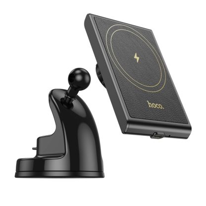 hoco HW20 Precious Magnetic Wireless Fast Charging Car Center Console Holder(Black) - Image 3