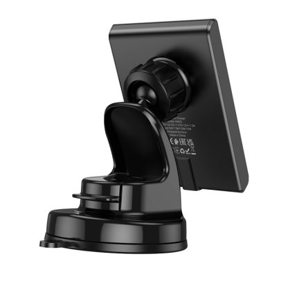 hoco HW20 Precious Magnetic Wireless Fast Charging Car Center Console Holder(Black) - Image 4