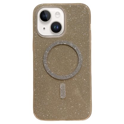 For iPhone 14 Glitter MagSafe Magnetic TPU Phone Case(Gold)