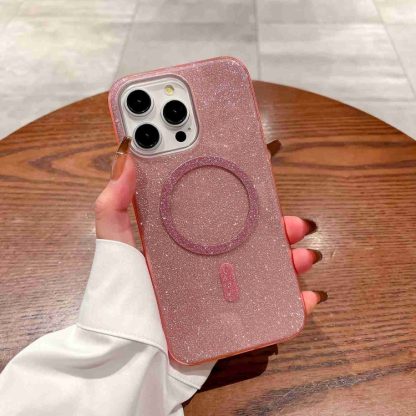 For iPhone 14 Plus Glitter MagSafe Magnetic TPU Phone Case(Pink) - Image 2