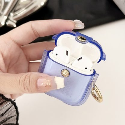 For AirPods 1 / 2 Magnetic Clear Armor TPU TWS Earphone Case(Blue) - Image 2