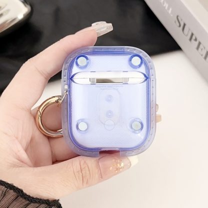 For AirPods 1 / 2 Magnetic Clear Armor TPU TWS Earphone Case(Blue) - Image 3