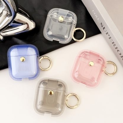 For AirPods 1 / 2 Magnetic Clear Armor TPU TWS Earphone Case(Blue) - Image 4