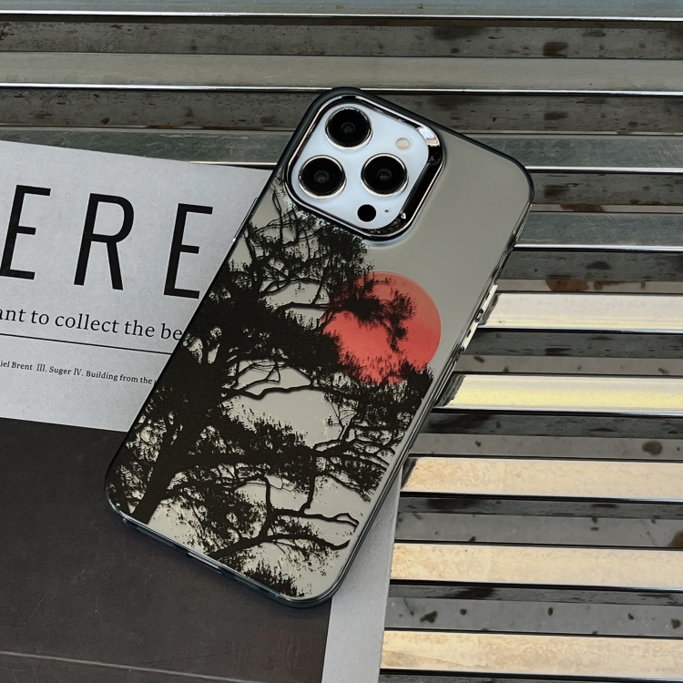 For iPhone 14 Pro Max Colored Silver Plating Sunset Phone Case(Right) - Image 2