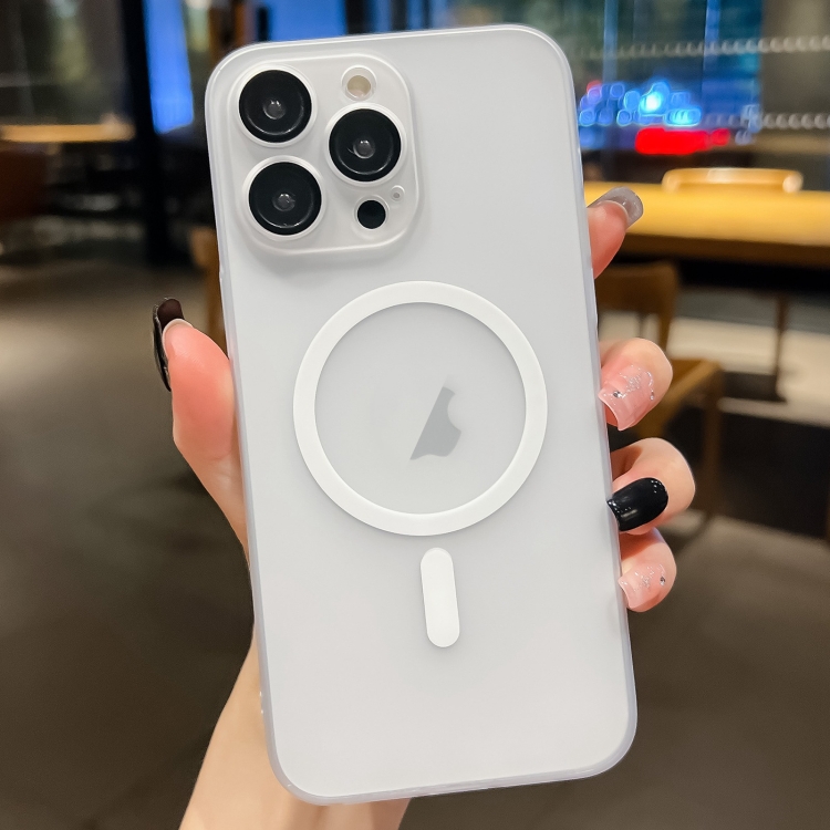 For iPhone 14 Pro Max Ultra-thin MagSafe Frosted PC Phone Case(Transparent)