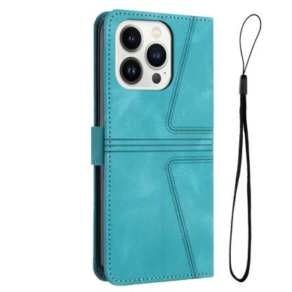 For iPhone 13 Pro Triangle Solid Color Leather Phone Case(Green) - Image 3