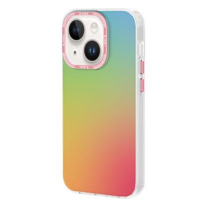 For iPhone 14 Plus TGVIS Grace Series Gradient Color Phone Case(Colorful Blue)