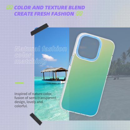 For iPhone 14 Plus TGVIS Grace Series Gradient Color Phone Case(Colorful Blue) - Image 3