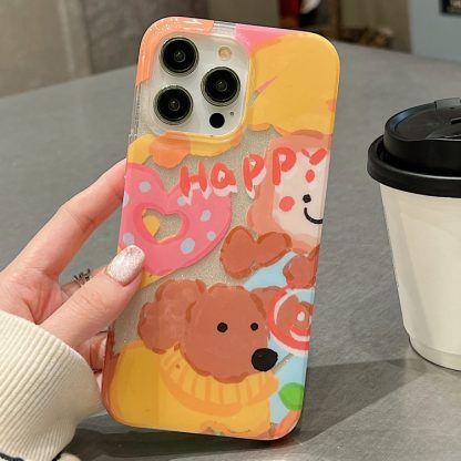 For iPhone 14 Pro Max Double Sided IMD Full Coverage TPU Phone Case(Sweater Puppy Love) - Image 2