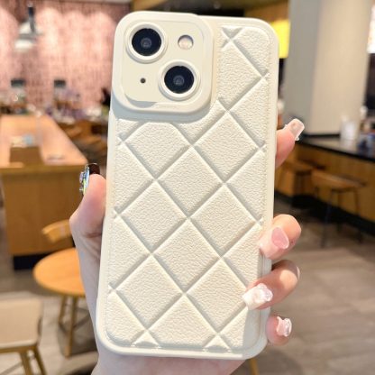 For iPhone 14 Lambskin Texture Matte TPU Phone Case(White)