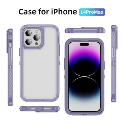 For iPhone 14 Pro Max Guard Life Waterproof Frosted Phone Case(Light Purple) - Image 2