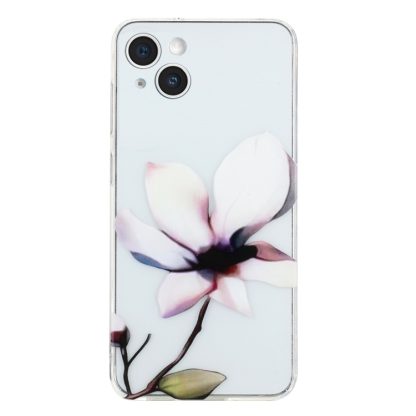 For iPhone 15 Colorful Painting Pattern TPU Phone Case(White Flowers) - Image 2