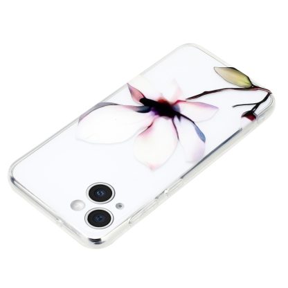 For iPhone 15 Colorful Painting Pattern TPU Phone Case(White Flowers) - Image 3