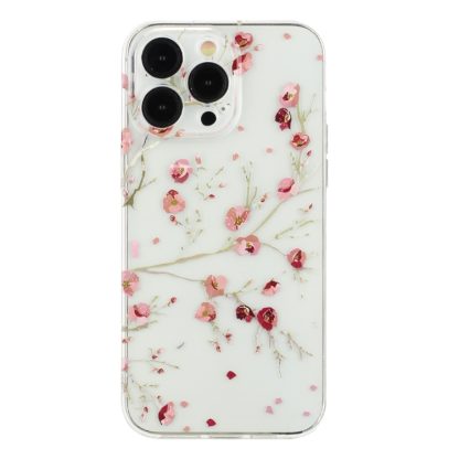 For iPhone 14 Pro Max Colorful Painting Pattern TPU Phone Case(Red Flowers) - Image 2