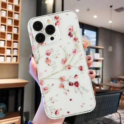 For iPhone 14 Pro Max Colorful Painting Pattern TPU Phone Case(Red Flowers) - Image 4