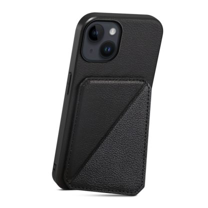 For iPhone 14 D04 Calf Texture Dual Card Slot Holder Phone Case(Black) - Image 3