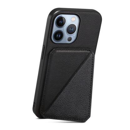 For iPhone 13 Pro D04 Calf Texture Dual Card Slot Holder Phone Case(Black) - Image 3