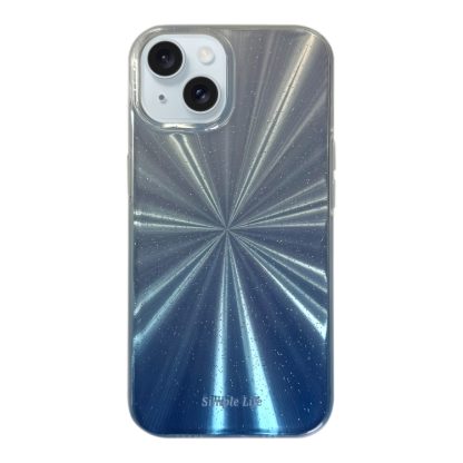 For iPhone 15 Fireworks Pattern Double-layer Acrylic+TPU Shockproof Phone Case(Blue)