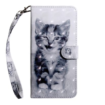 For iPhone 12 / 12 Pro 3D Painting Pattern Coloured Drawing Horizontal Flip PU Leather Case with Holder & Card Slots & Wallet & Lanyard(Cat) - Image 2