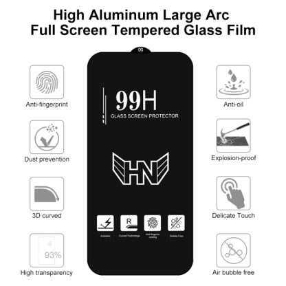 For iPhone 12 Pro Max High Aluminum Large Arc Full Screen Tempered Glass Film - Image 3