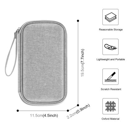 HAWEEL Electronic Organizer Storage Bag for Cellphones, Power Bank, Cables, Mouse, Earphones(Grey) - Image 2