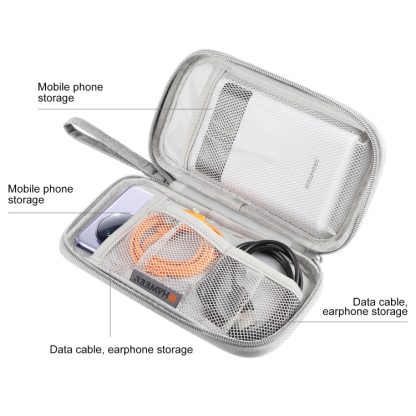 HAWEEL Electronic Organizer Storage Bag for Cellphones, Power Bank, Cables, Mouse, Earphones(Grey) - Image 4