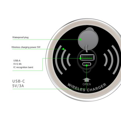 KP-ZMC Embedded Desktop Wireless Charger with PD+USB Interface Cable Length: 1.2m - Image 4