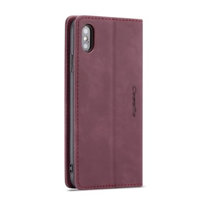 For iPhone XS Max CaseMe-013 Multifunctional Retro Frosted Horizontal Flip Leather Case with Card Slot & Holder & Wallet(Wine Red) - Image 3